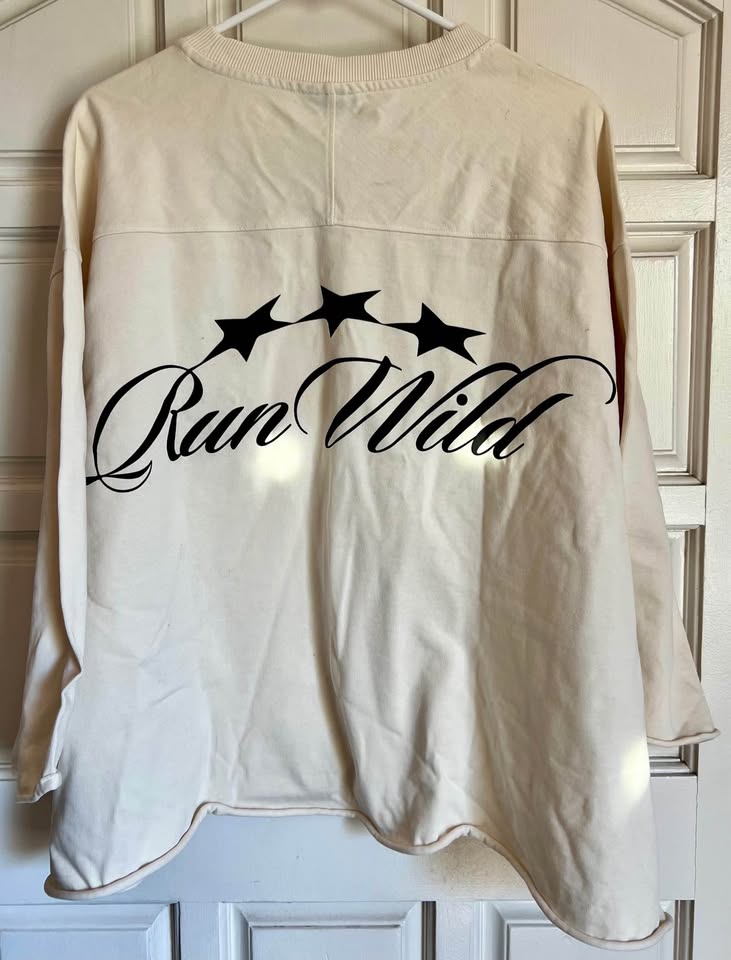 H&M Cream Run Wild Graphic OVERSIZED BOXY T-SHIRT Mens XXXL