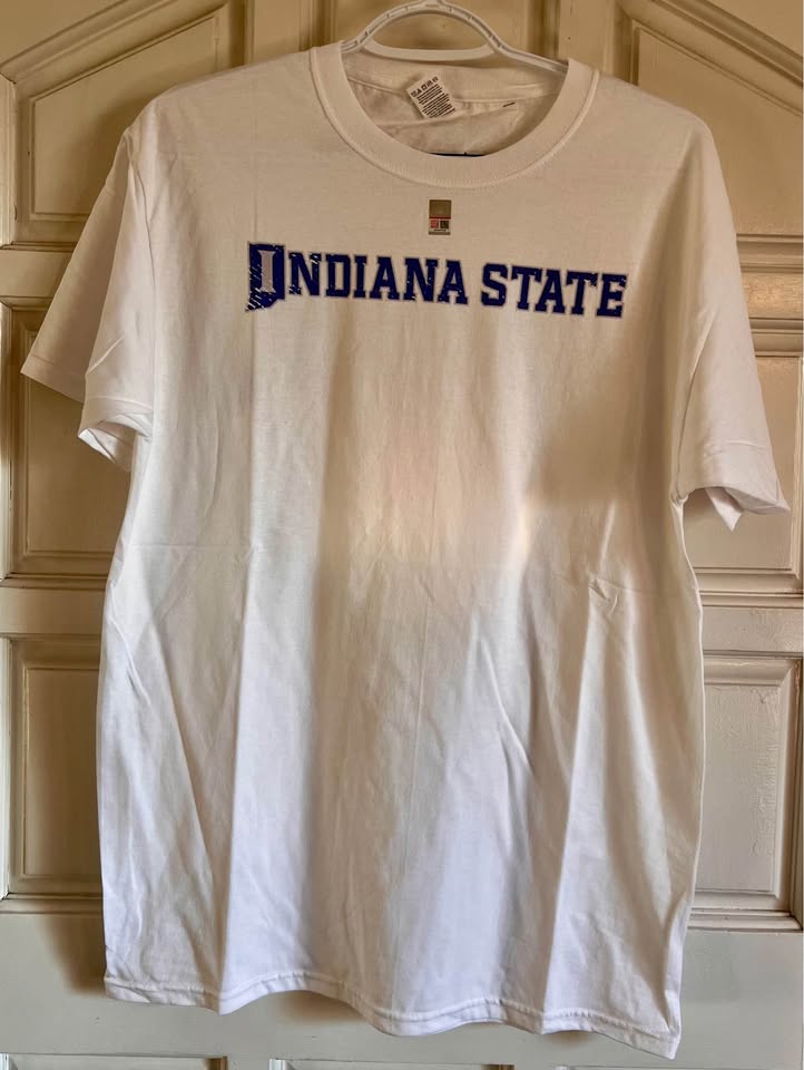 Indiana State White Tee Men’s Medium