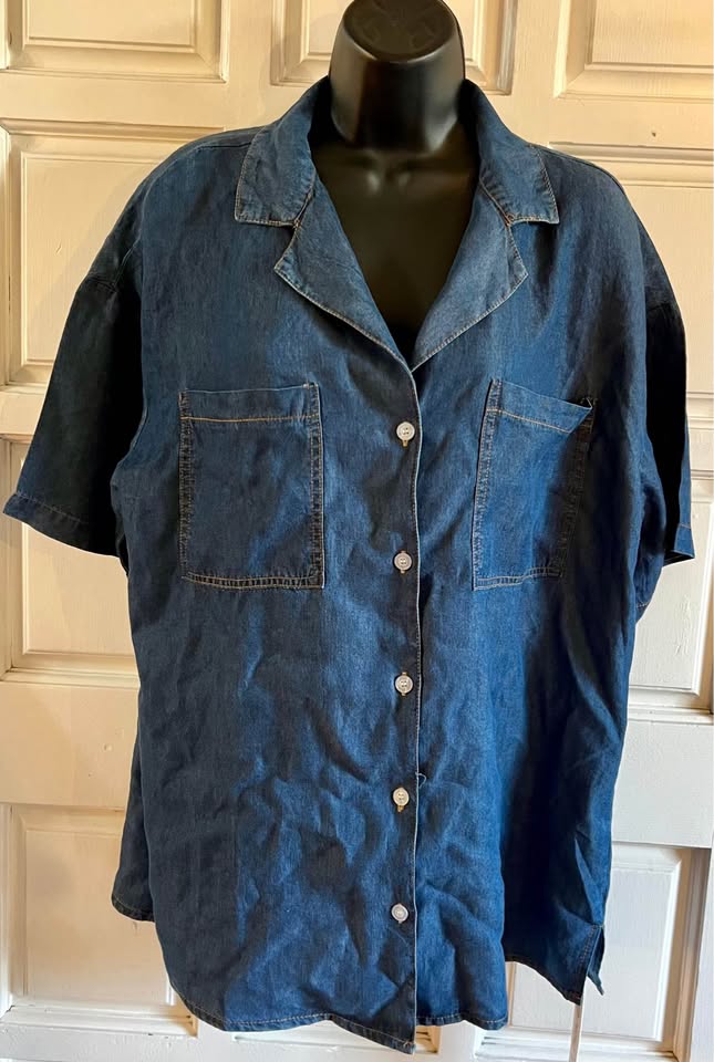 Denim Short Sleeve Shirt Medium