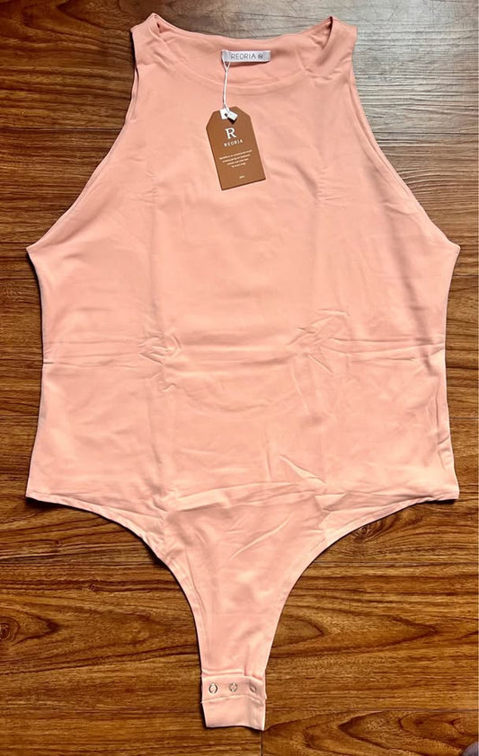 REORIA Women’s Pink Basic Sexy Sleeveless Bodysuit Tank Tops 2XL