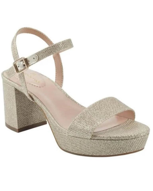 Bandolino Gold Block Strappy Heel size 11M