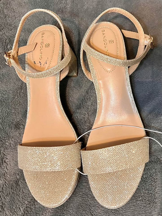 Bandolino Gold Block Strappy Heel size 11M