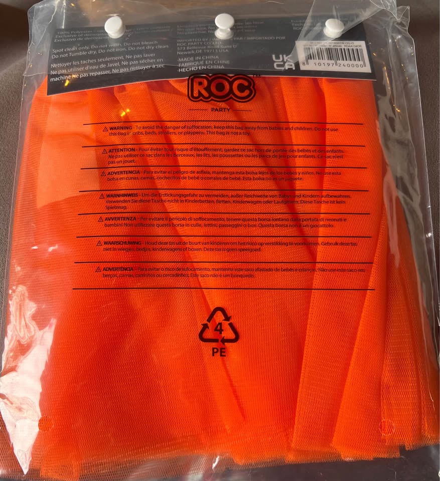 Roc Party Orange Running Tutu OS