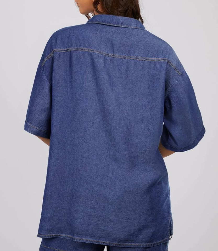 Denim Short Sleeve Shirt Medium