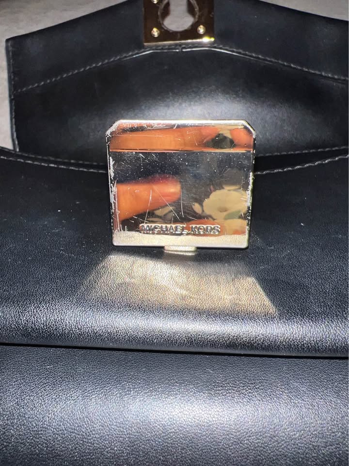 Michael Kors Black Handbag Gold Chain & Crossbody Strap