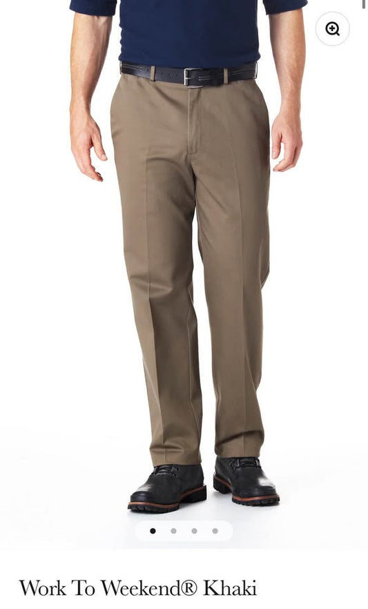 Haggar Work to Weekend Brown Khaki Classic Fit size 32x30