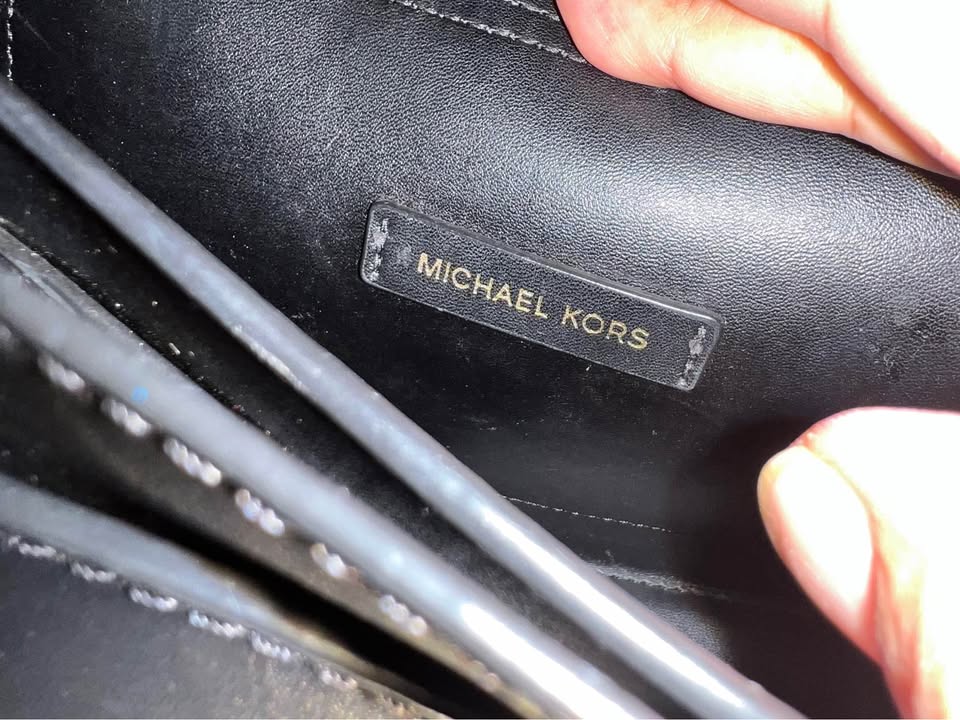 Michael Kors Black Handbag Gold Chain & Crossbody Strap