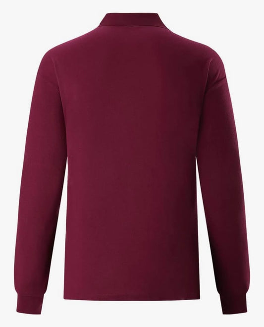 Cool Mountainner Men's Marron XXL Polo Shirts Long Sleeve Classic Quick Dry Moisture Wicking