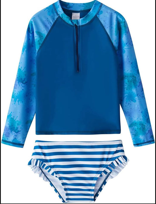 Girls size 7 rash guard and bottoms