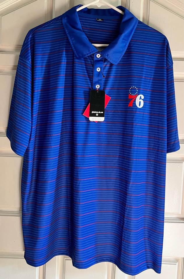 FOCO 76ers Short Sleeve Collared Shirt Blue XXL