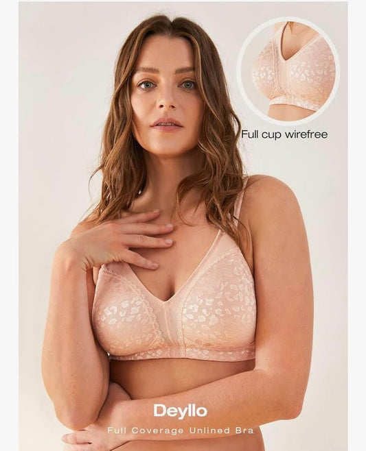 Deyllo Full Coverage Wirefree Bra 44C New with Tags