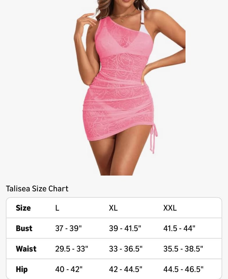 Talisea Sheer Swimsuit Coverup for Women Mesh Sexy One Shoulder Large